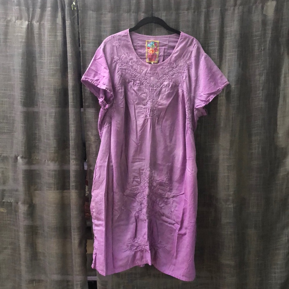 Johnny Was size Large faded purple cotton dress